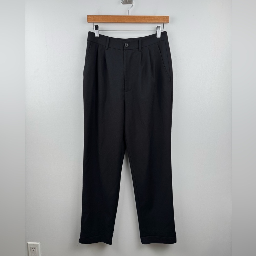 Reformation Women Black Pleated Trouser Pant Size‎ 4